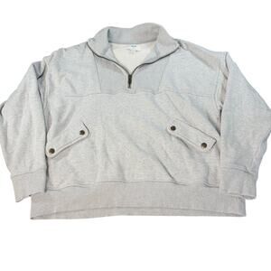 aerie womens gray 1/4 zip sweatshirt, ribbed neckline. Size S. athleisure,